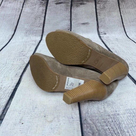 Loft Shirlie open toe bootie lace up shoe in bone size 7M Leather Upper - Picture 8 of 11